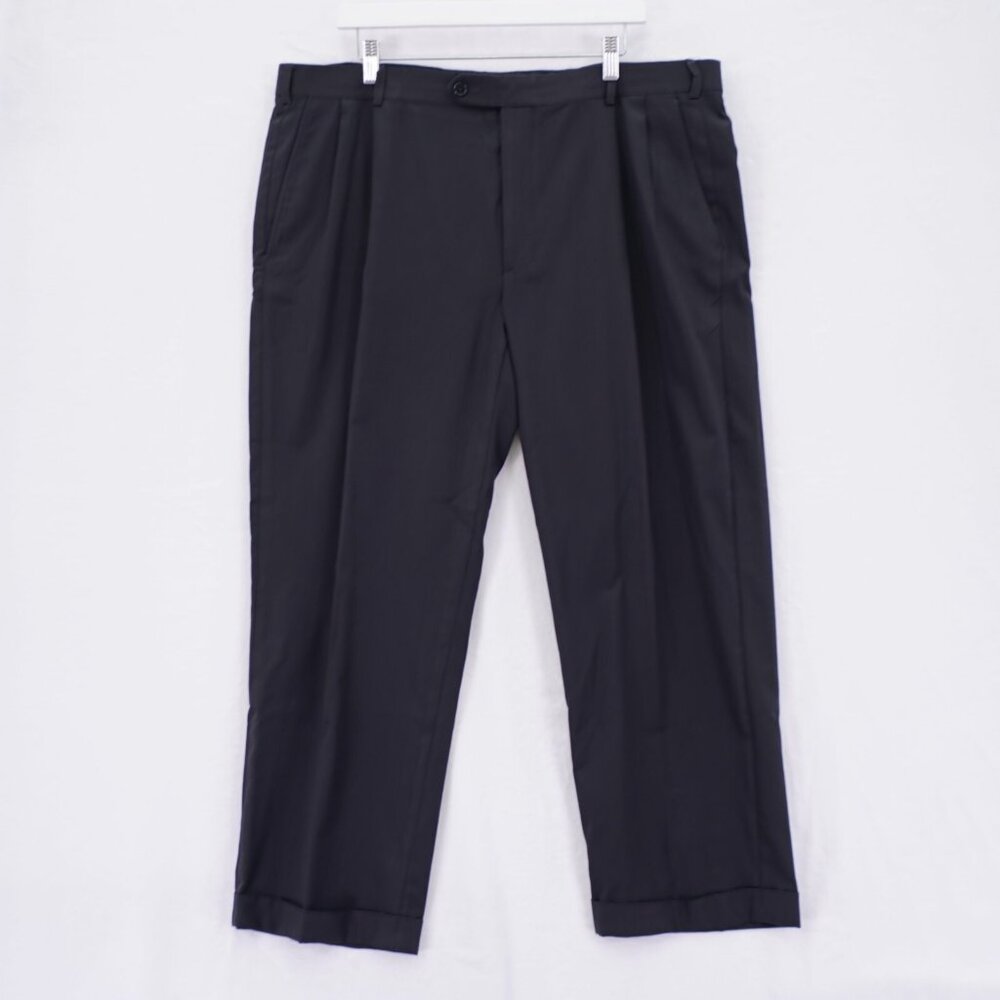Brooks Brothers 346 Stretch Wool Blue Dress Pants Trousers 41 / 28 Pleated Cuffe